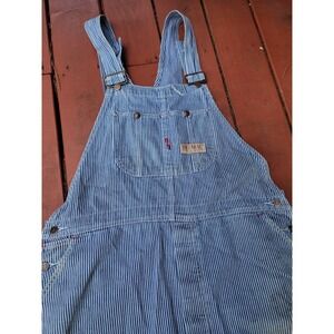 Vintage BIG MAC jc penneys Square Bak Overalls Hickory Stripe 44X 30 made in usa